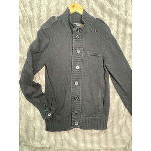 Guess Black Knit Cardigan Button Up Sweater Women's‎ Size M